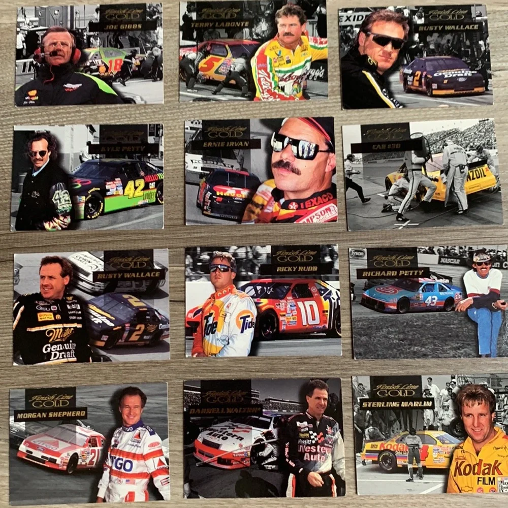 Finish Line Gold 1994 Race Car Driver NASCAR Racing Sport Trading Cards Vintage